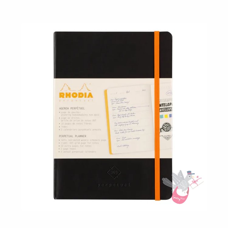 RHODIA Rhodiarama 365 Perpetual Undated Planner - Soft Cover - A5 - Black