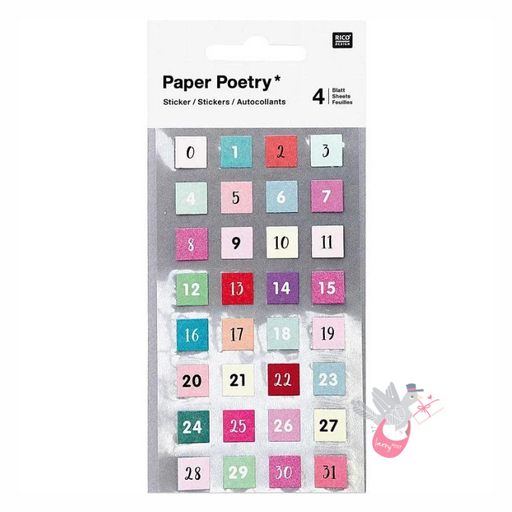 PAPER POETRY Weekday Sticker Sheets - Green Set