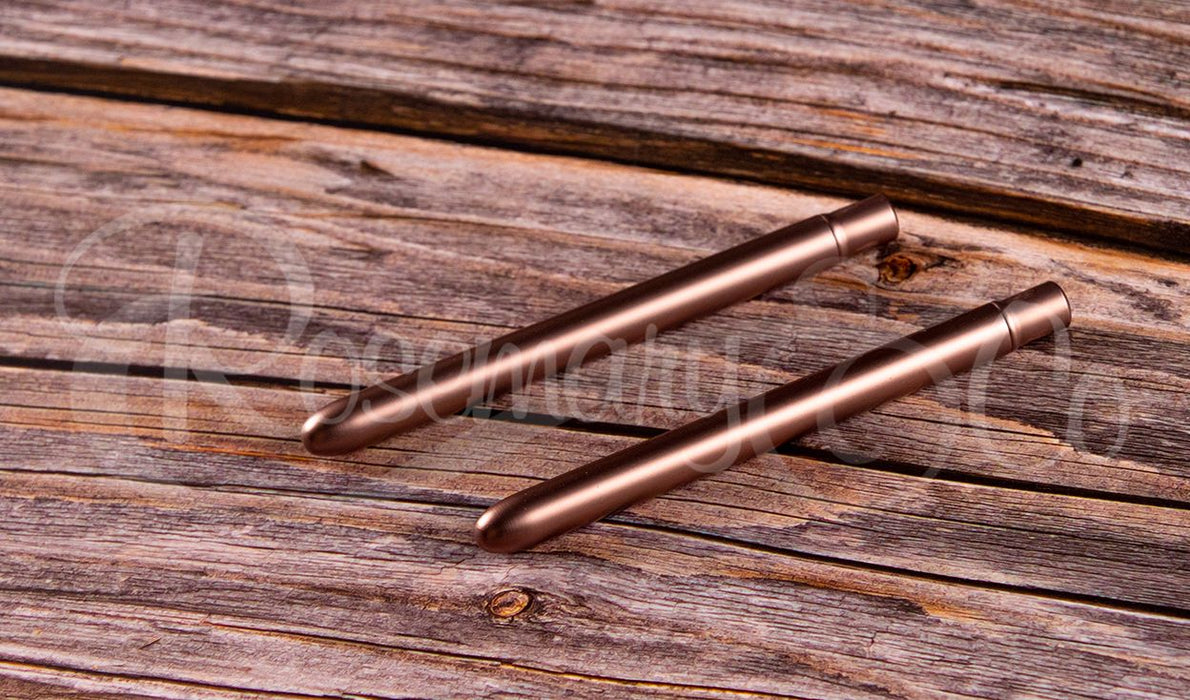 ROSEMARY & CO Reversible Pocket Brush - Rose Gold Limited Edition Set 2 - Synthetic - Filbert (6 x 12mm) & Angular (6 x 75mm)