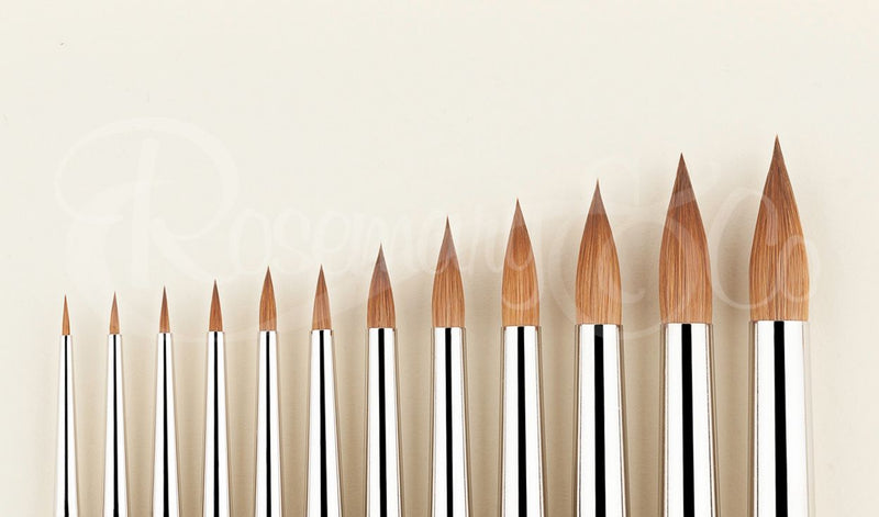 ROSEMARY & CO Watercolour Brushes - Series 93 - Red Sable Spotter - Short Handle - Various Sizes