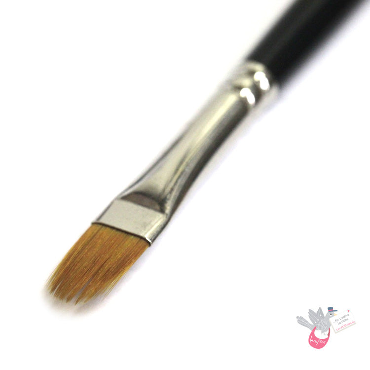 ROSEMARY & CO Brush - Series 2240 - Filbert Comber Golden Synthetic - 1/4" (7.2 x 12.5mm) - Short Handle
