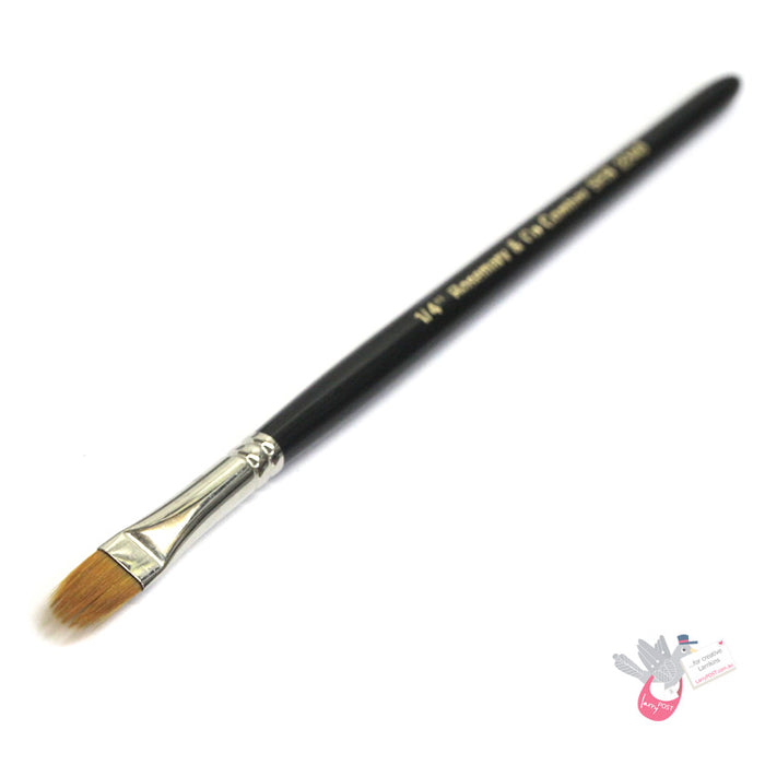 ROSEMARY & CO Brush - Series 2240 - Filbert Comber Golden Synthetic - 1/4" (7.2 x 12.5mm) - Short Handle