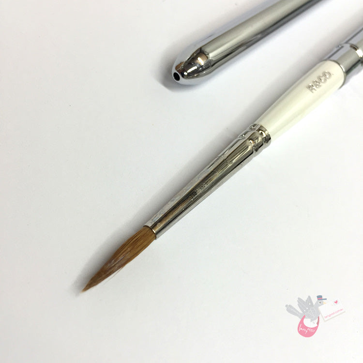 ROSEMARY & CO Reversible Pocket Brush - R0 - Pure Kolinsky Sable - Pointed Size 4 (3.4 x 15.7mm)