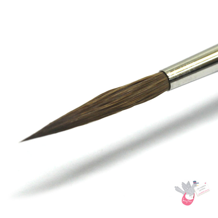 ROSEMARY & CO Reversible Pocket Brush - R5 - Pure Kolinsky Sable - Rigger Size 6 (3.4 x 29mm)