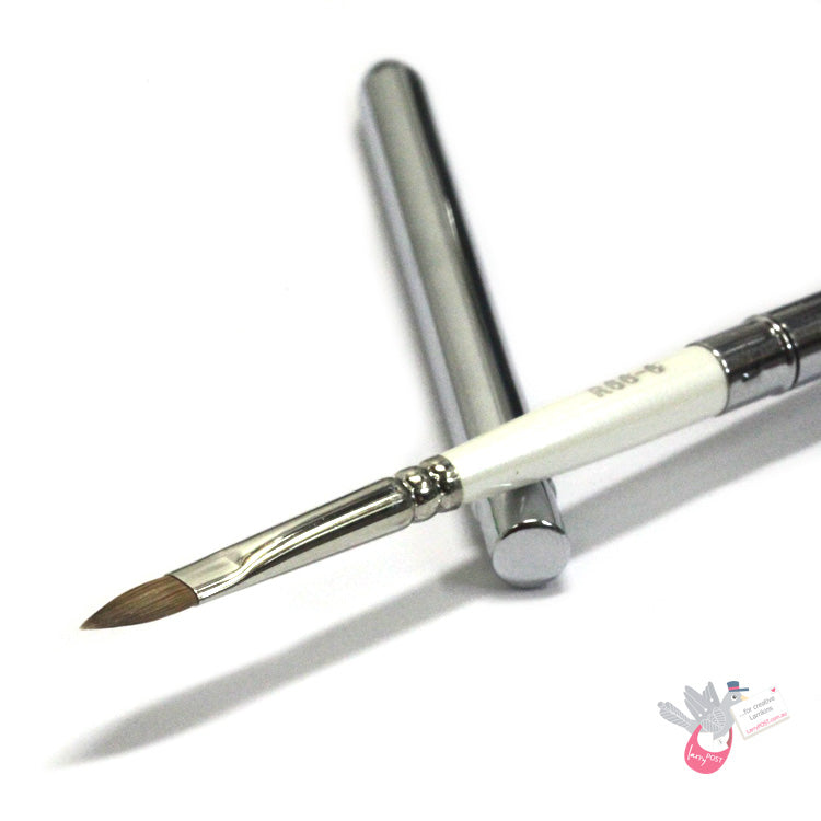 ROSEMARY & CO Reversible Pocket Brush - R6 - Pure Kolinsky Sable - Filbert Size 6 (5.7 x 12.7mm)