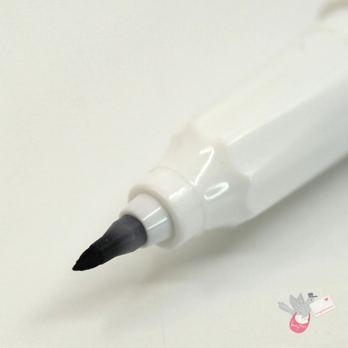 SAILOR Fude Mitsuo Aida Double-Sided Brush Pen - Fine / Medium - Blue Body - Black Ink