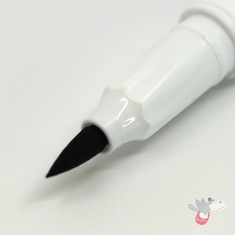 SAILOR Fude Mitsuo Aida Double-Sided Brush Pen - Fine / Medium - Blue Body - Black Ink