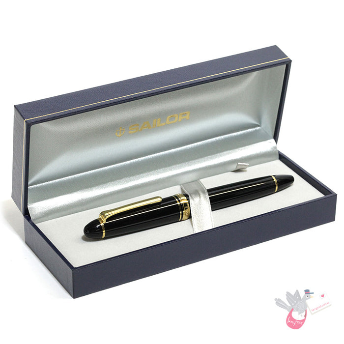 SAILOR 1911 Classic - Large Series (21K gold nib & Converter) - Black/Gold - Zoom Nib