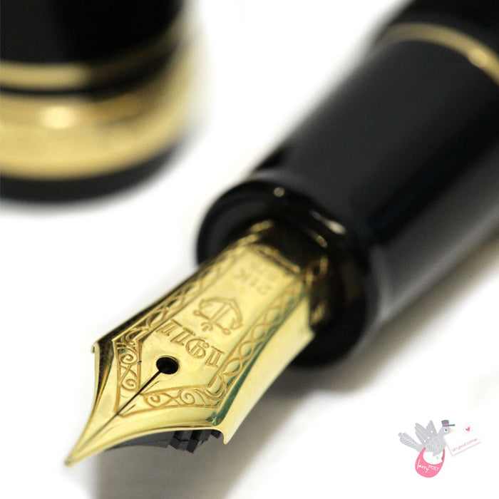 SAILOR 1911 Classic - Large Series (21K gold nib & Converter) - Black/Gold - Music Nib (MS)