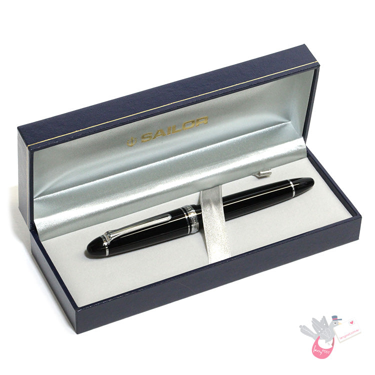 SAILOR 1911 Classic - Large Series (21K gold rhodium plated nib & Converter) - Black/Rhodium - Music (MS) Nib