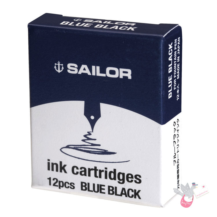 SAILOR Basic Ink Cartridges - Pack of 12 - Blue Black