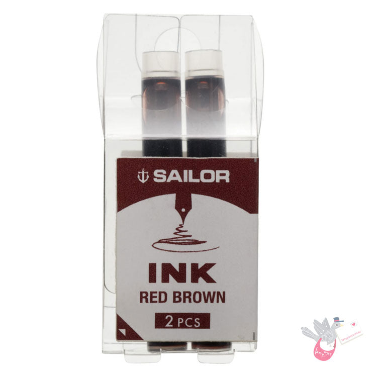 SAILOR Basic Ink Cartridges - Pack of 2 - Red Brown
