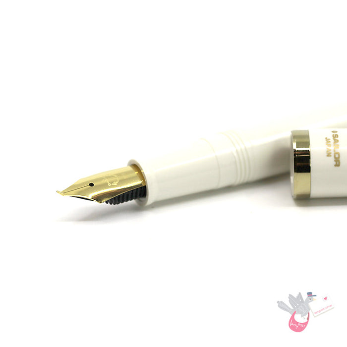 SAILOR Fude de Mannen Fountain Pen - 40 Degree Nib - White (excludes converter)