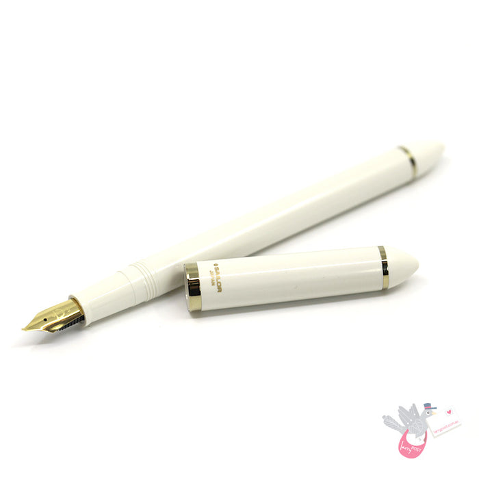 SAILOR Fude de Mannen Fountain Pen - 40 Degree Nib - White (excludes converter)