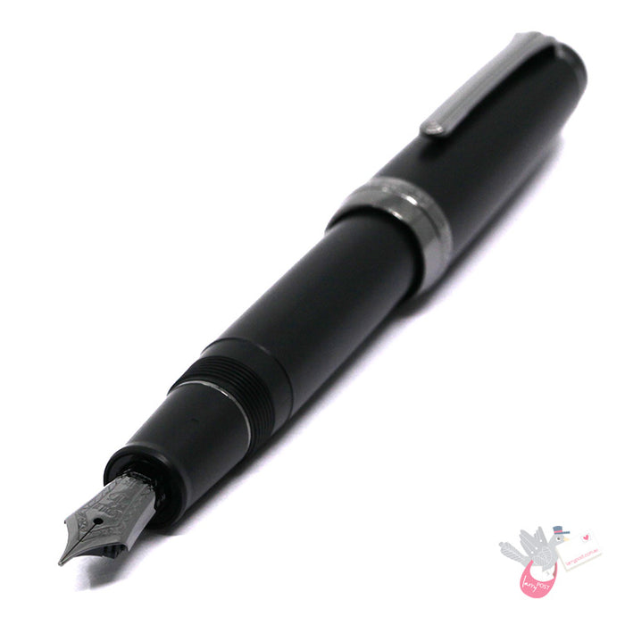 SAILOR Prof Gear Gift Set - Imperial Black (Black ion plated 21K gold nib, Converter, Ink Bottle) - Matte Black - Medium Nib