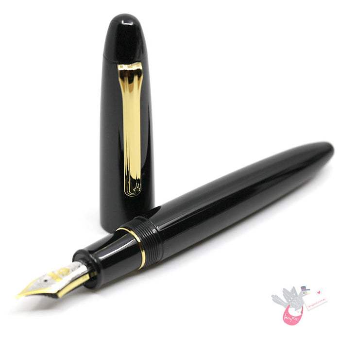 SAILOR King of Pen - Ebonite (21K gold nib & Converter) - Black/Gold - Naginata Togi Broad Nib - NB