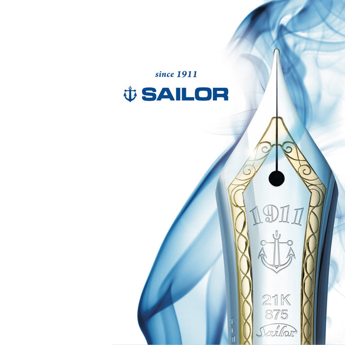 SAILOR Professional Gear King of Pen (21K gold nib & Converter) - Black/Rhodium - Medium Nib