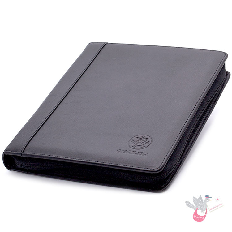 SAILOR Leather Pen Case - 10 Pens - Black