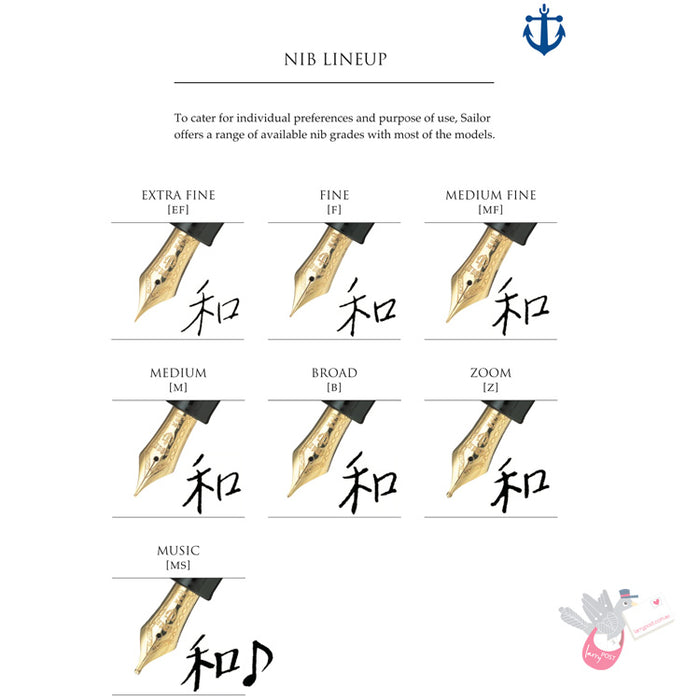 SAILOR 1911 - Standard Series (14K gold nib & Converter) - Black/Gold - Music Nib (MS)