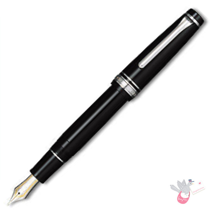 #2037 SAILOR Prof Gear (21k bigold rhodium plated nib & converter) - BlackChrome