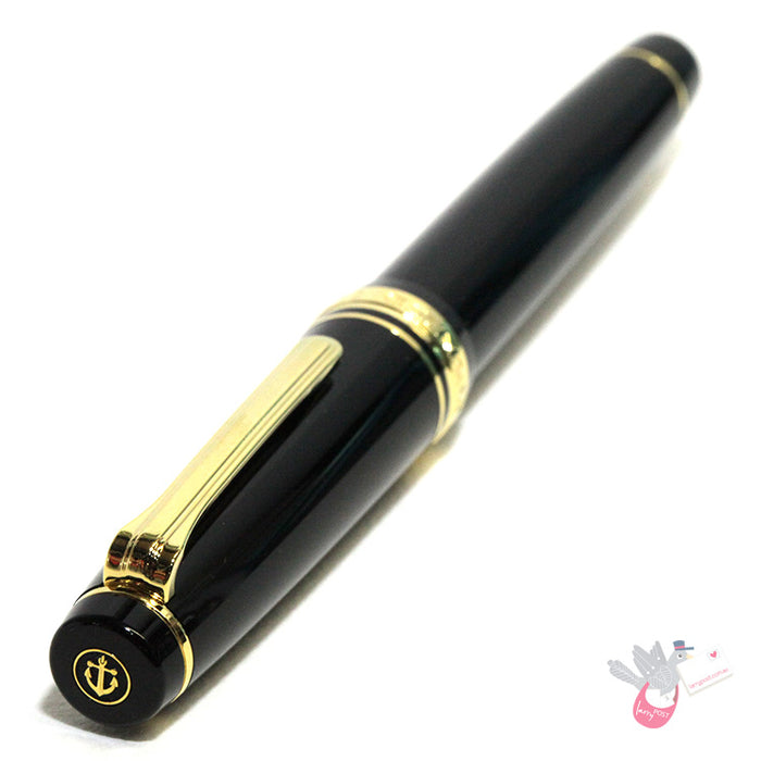 SAILOR Prof Gear (21k bigold rhodium plated nib & converter) - Black/Gold - Zoom Nib