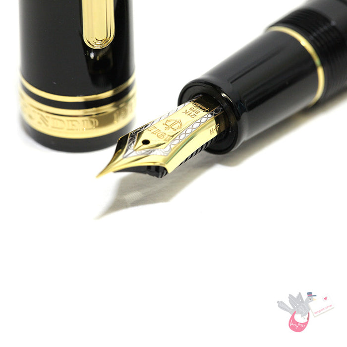 SAILOR Prof Gear (21k bigold rhodium plated nib & converter) - Black/Gold - Zoom Nib