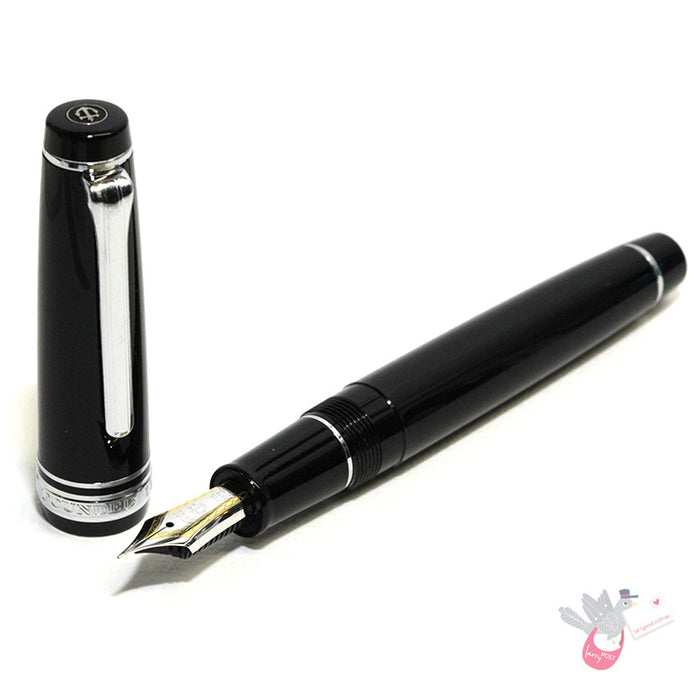 SAILOR Prof Gear (21k bigold nib & converter) - Black/Chrome - Broad Nib