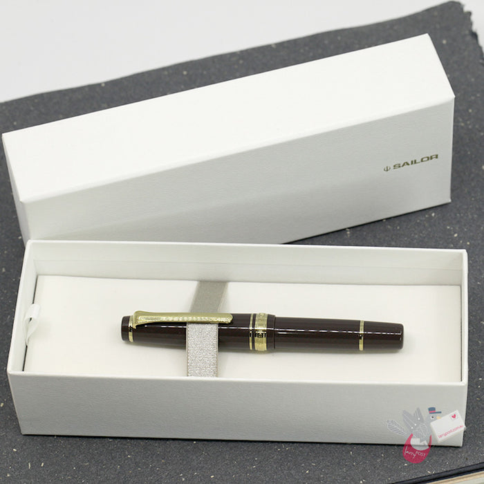 SAILOR Prof Gear Slim Mini - Series 2 - (14k gold nib, Mini converter) - Puff Brown - Medium Fine Nib