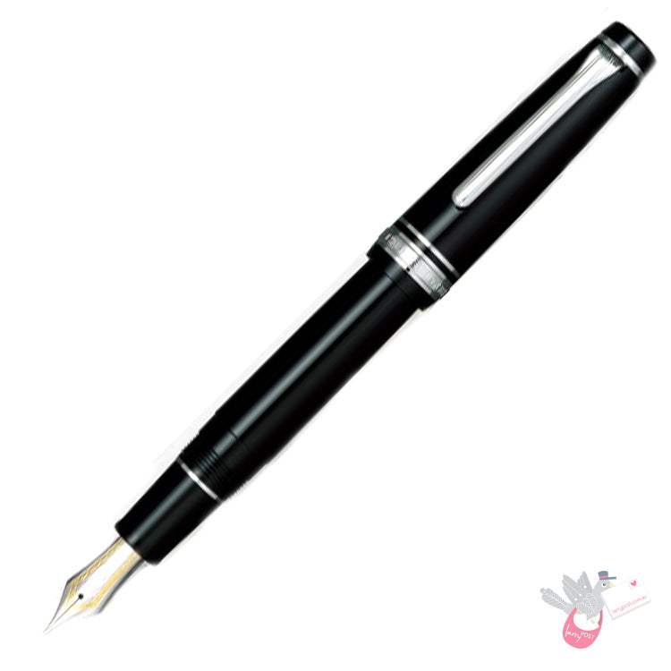 #2037 SAILOR Prof Gear (21k bigold rhodium plated nib & converter) - BlackChrome