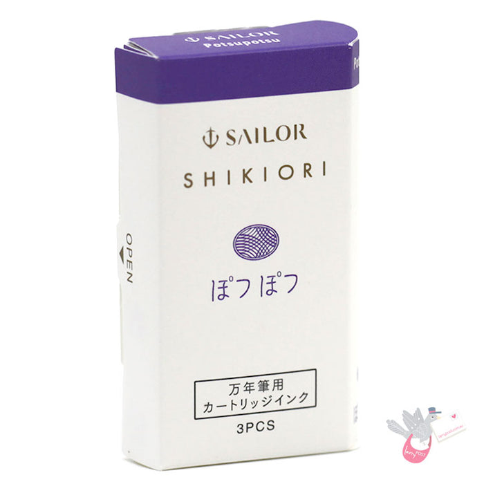 SAILOR SHIKIORI Fountain Pen Ink Cartridges - Pack of 3 - Potsupotsu