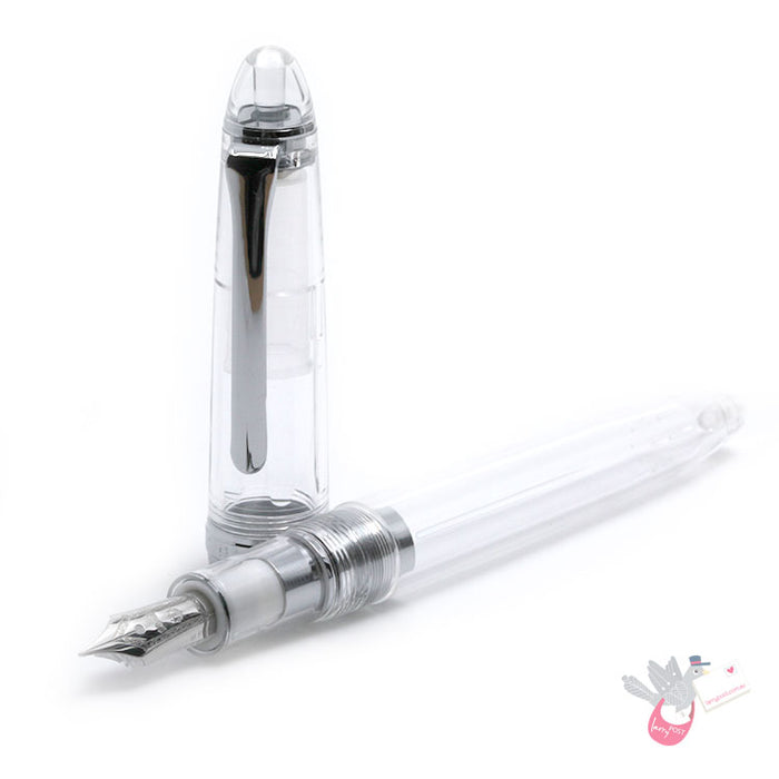 SAILOR SHIKIORI Fountain Pen Too Mei Kan - Demonstrator (Clear) - Chrome - Medium Fine Nib