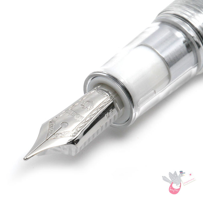 SAILOR SHIKIORI Fountain Pen Too Mei Kan - Demonstrator (Clear) - Chrome - Medium Fine Nib