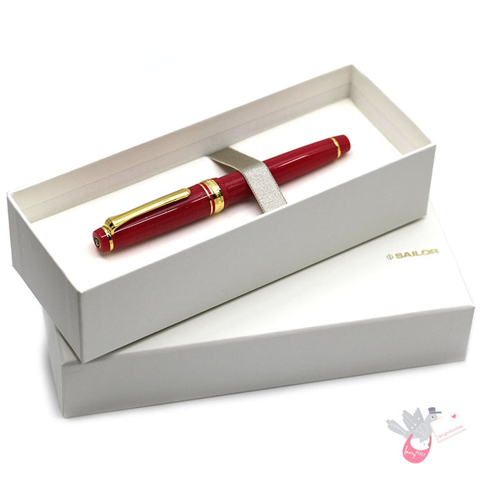 SAILOR SHIKIORI Prof Gear Slim - Princess Kaguya - Fountain Pen (14k gold plated nib & converter) - Red/Gold - Medium Fine Nib