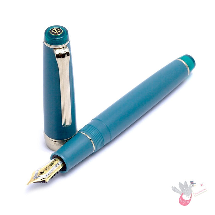SAILOR SHIKIORI Ameoto "Kirisame"  Fountain Pen (Includes 21kt nib and converter) - Teal - Medium Fine nib