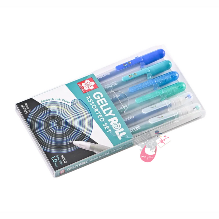 SAKURA Gelly Roll Blue & Green Assorted - Set 6