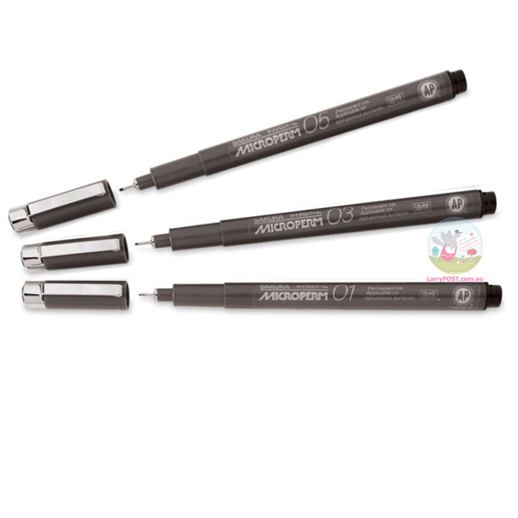 SAKURA Microperm Pen - Set 3 - Black 