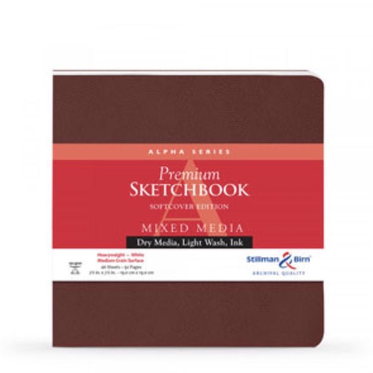 STILLMAN & BIRN Alpha Sketchbook - Softcover - Square (7.5 x 7.5" / 19 x 19 cm) - 150gsm - 46 Sheets