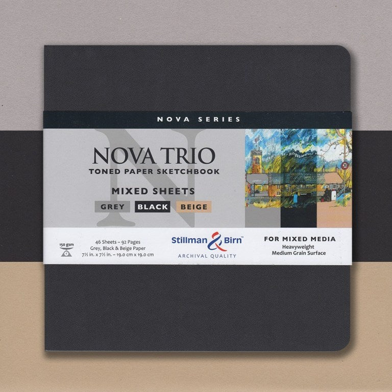 STILLMAN & BIRN Nova Trio Sketchbook - Softcover - Square (7.5 x 7.5" / 19 x 19 cm) - 150gsm - 46 Sheets