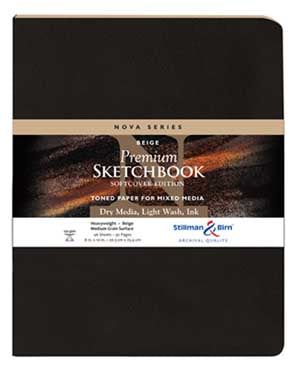 STILLMAN & BIRN Nova Sketchbook - Softcover - Portrait XL (8 x 10" / 20.3 x 25.4cm) - 150gsm - Beige