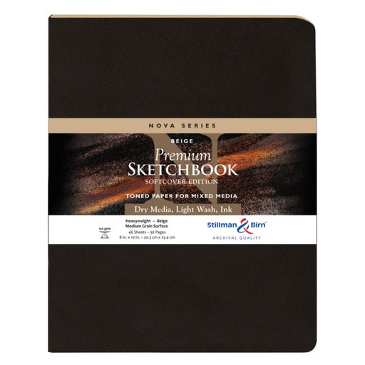 STILLMAN & BIRN Nova Sketchbook - Softcover - Portrait XL (8 x 10" / 20.3 x 25.4cm) - 150gsm - Beige
