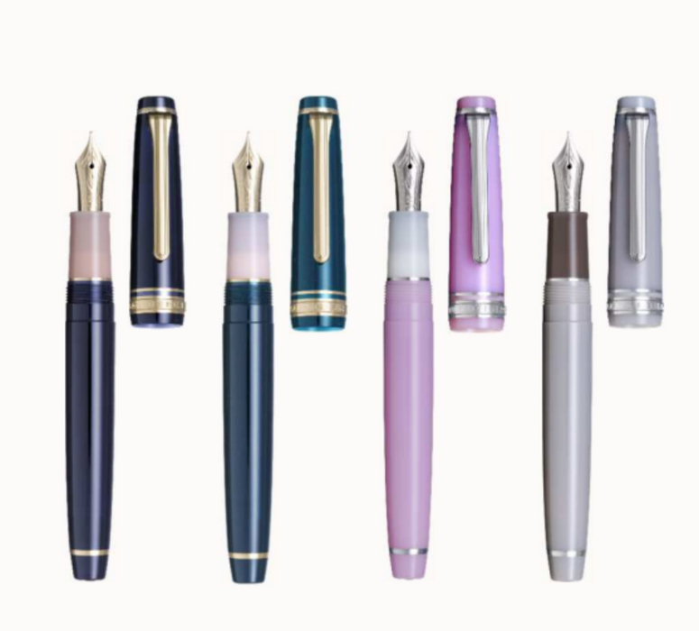 SAILOR Shikiori PG Slim (14k nib & converter) - Kamoshika Deer (Winter) - Grey/Rhodium - Medium Fine Nib