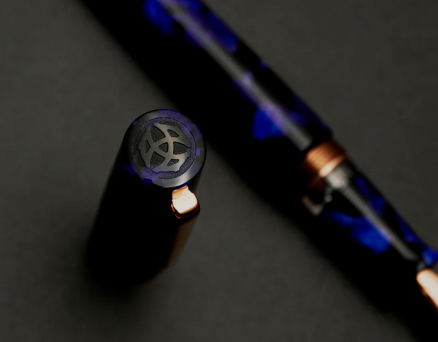 TWSBI Kai Fountain Pen (Limited Edition) - Mixed blue resin with rose gold trim and nib - Fine nib