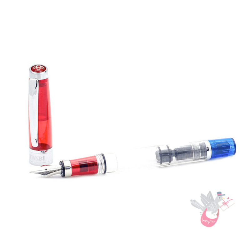 TWSBI Diamond 580RBT Fountain Pen - Red / Clear / Blue - Fine Nib