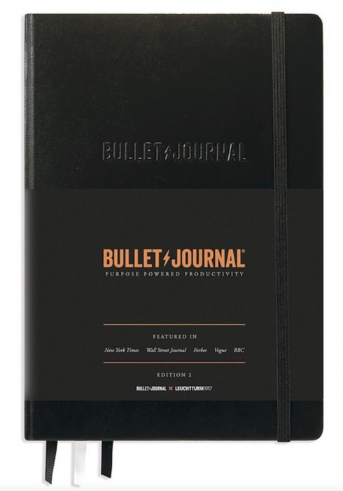 LEUCHTTURM1917 Bullet Journal Edition 2 All Black Collectors Set – 1x Bullet Journal A5, 1x Twist Pen, 1x Pen Loop - 120gsm Paper - Medium (A5) - Dotted - Black