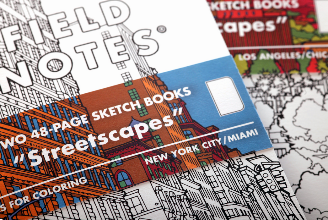 FIELD NOTES Streetscapes Sketchbook - Los Angeles + Chicago - Set of 2 - Pocket Plus  (10.8 x 16.5cm) - Plain pages