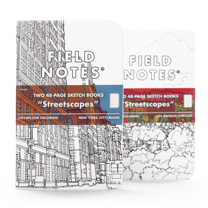FIELD NOTES Streetscapes Sketchbook - New York + Miami - Set of 2 - Pocket Plus  (10.8 x 16.5cm) - Plain pages