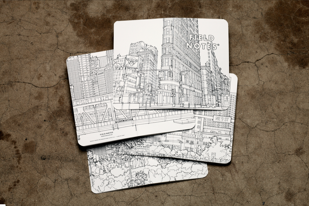 FIELD NOTES Streetscapes Sketchbook - Los Angeles + Chicago - Set of 2 - Pocket Plus  (10.8 x 16.5cm) - Plain pages