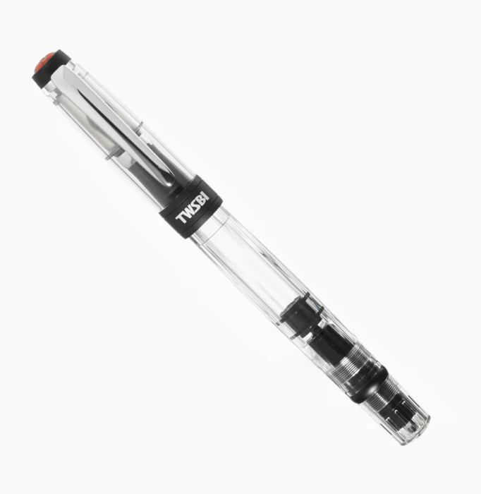 TWSBI Diamond 580ALR Black Fountain Pen - Clear body with Black trim - Broad Nib