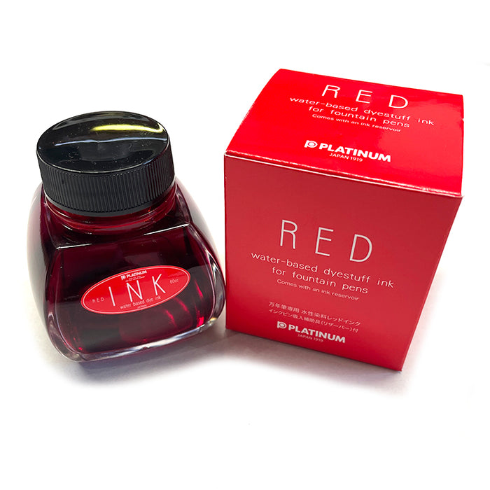 PLATINUM Fountain Pen Ink (Dye Based) 60mL - Red