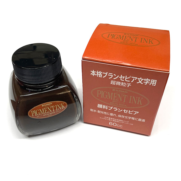 PLATINUM Permanent Pigment Ink 60mL - Sepia Brown